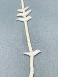 Fab White Dove Vintage Santo Domingo Sterling Silver Shell Necklace-Nativo Arts