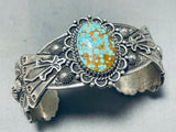Show-stopping Vintage Native American Navajo #8 Turquoise Mine Sterling Silver Bracelet-Nativo Arts