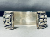 Spectacular Signed Native American Navajo Sterling Silver Solid L A Willie Bracelet-Nativo Arts