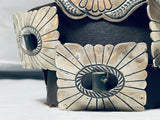 462 Grams Vintage Native American Navajo Hand Tooled Sterling Silver Concho Belt-Nativo Arts