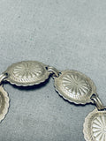 So Detailed!! Vintage Native American Navajo Sterling Silver Concho Belt Mini Bracelet-Nativo Arts