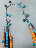 Dropdead Gorgeous Vintage Native American Navajo Turquoise Sterling Silver Necklace-Nativo Arts