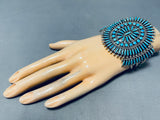 One Of The Most Intricate Vintage Native American Zuni Turquoise Sterling Silver Bracelet-Nativo Arts