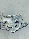 Leekity Horses Vintage Native American Zuni Sterling Silver Turquoise Earrings-Nativo Arts