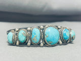 Magnificent Vintage Native American Navajo Kingman Turquoise Sterling Silver Bracelet-Nativo Arts