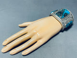 The Best Vintage Native American Navajo Blue Diamond Turquoise Sterling Silver Bracelet-Nativo Arts