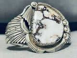 Spectacular Native American Navajo Wildhorse Turquoise Sterling Silver Signed Bracelet-Nativo Arts
