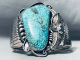 Important Ihss Stamp Vintage Spiderweb Turquoise Native American Navajo Sterling Silver Bracelet-Nativo Arts