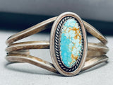 Stunning Vintage Native American Navajo #8 Turquoise Sterling Silver Bracelet-Nativo Arts