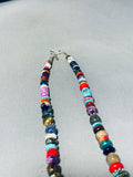 Rose Tommy Singer Native American Navajo Turquoise Coral Lapis Amethyst Sterling Silver Necklace-Nativo Arts