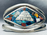 One Of The Most Unique Vintage Southwest Inlay Sterling Silver Bracelet-Nativo Arts