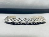 Unbelievable Native American Navajo Sterling Silver Signed Bracelet-Nativo Arts