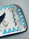 Marvelous Vintage Native American Navajo Sleeping Beauty Turquoise Sterling Silver Buckle-Nativo Arts
