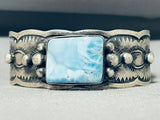 Very Rare Vintage Native American Navajo Larimar Sterling Silver Bracelet-Nativo Arts
