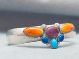 Gorgeous Vintage Native American Navajo Turquoise Shell Sterling Silver Bracelet-Nativo Arts