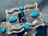 Important Ben Yazzie Vintage Native American Navajo Turquoise Sterling Silver Concho Belt