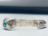 5.5 Inch Wrist Vintage Jim Harrison Native American Navajo Inlay Sterling Silver Bracelet-Nativo Arts