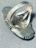 One Of The Most Unique Ever Vintage Native American Navajo Turquoise Inlay Sterling Silver Ring-Nativo Arts