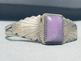 Gorgeous Vintage Native American Navajo Sugulite Sterling Silver Bracelet Cuff-Nativo Arts