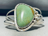 Bold Vintage Navajo Bracelet with Large Royston Turquoise in Sterling Silver-Nativo Arts