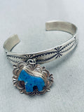 Lapis Bear Vintage Native American Navajo Sterling Silver Charm Bracelet!-Nativo Arts