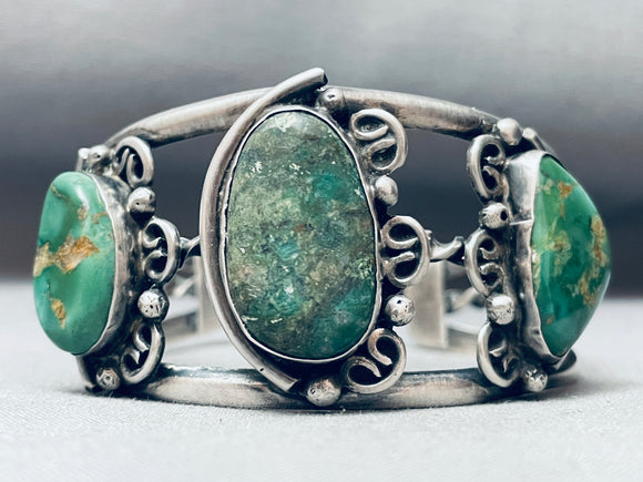 Huge Vintage Native American Navajo Royston Turquoise Sterling Silver Bracelet Cuff Old-Nativo Arts