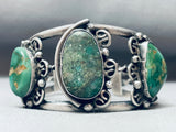 Huge Vintage Native American Navajo Royston Turquoise Sterling Silver Bracelet Cuff Old-Nativo Arts