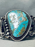 Important Native American Navajo Guild Early Vintage Native American Navajo Sterling Silver Turquoise Bracelet-Nativo Arts