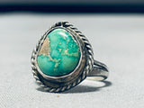 Carico Lake Turquoise!! Vintage Native American Navajo Sterling Silver Ring Old-Nativo Arts