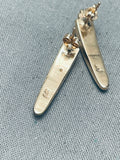 Important Vernon Haskie Vintage Native American Navajo 14k Gold Turquoise Earrings-Nativo Arts
