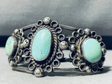 Early Sturdy Vintage Native American Navajo Cerrillos Turquoise Sterling Silver Bracelet-Nativo Arts