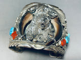 161 Grams!! Power Of Bear Vintage Native American Navajo Turquoise Sterling Silver Bracelet-Nativo Arts