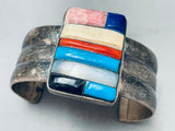 One Of The Best Vintage Native American Navajo Inlay Sterling Silver Bracelet-Nativo Arts