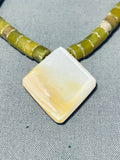 Native American Glorious Vintage Santo Domingo Serpentine Shell Sterling Silver Necklace-Nativo Arts