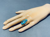 Marie Etcitty Vintage Native American Navajo Bisbee Turquoise Sterling Silver Ring-Nativo Arts