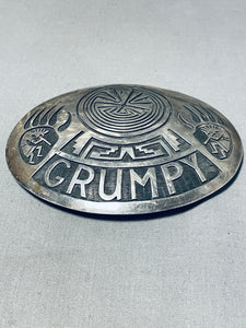 Grumpy!! :) Vintage Native American Hopi Sterling Silver Buckle 'Grumpy' Signed-Nativo Arts