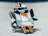 Astonishing Vintage Native American Zuni Turquoise Sterling Silver Ring Signed-Nativo Arts