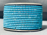 One Of The Best Vintage Native American Navajo Turquoise Rows Sterling Silver Bracelet-Nativo Arts