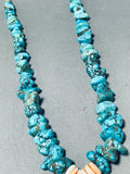 Native American Amazing Vintage Santo Domingo Kingman Turquoise Sterling Silver Necklace-Nativo Arts