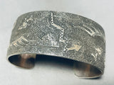 Detailed Vintage Native American Navajo Ray Begay Sterling Silver Bracelet Cuff-Nativo Arts