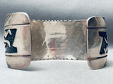 One Of The Best Geometric Vintage Native American Navajo Sterling Silver Bracelet-Nativo Arts