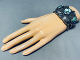 White Stallion Mine! Very Rare Vintage Native American Navajo Turquoise Sterling Silver Bracelet-Nativo Arts
