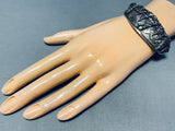 3d Forest Vintage Native American Navajo Sterling Silver Gold Sun Bracelet-Nativo Arts