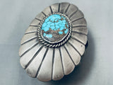 196 Grams Huge Vintage Native American Navajo Turquoise Sterling Silver Bracelet