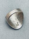 Hvy Vintage Native American Navajo Turquoise Mosaic Inlay Sterling Silver Ring Old-Nativo Arts