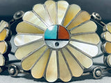 One Of The Most Beautiful Vintage Native American Zuni Inlay Sterling Silver Bracelet-Nativo Arts