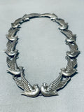 The Most Unique Vintage Dove Sterling Silver Necklace Old-Nativo Arts