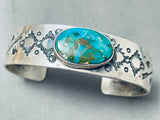 Jean Dale Vintage Native American Navajo Pilot Mountain Turquoise Sterling Silver Bracelet-Nativo Arts