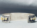 Amazing Vintage Native American Navajo Yellow Pearl Sterling Silver Bracelet-Nativo Arts