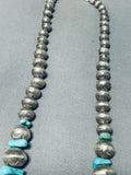 Distinctive Vintage Native American Navajo Kingman Turquoise Sterling Silver Necklace-Nativo Arts